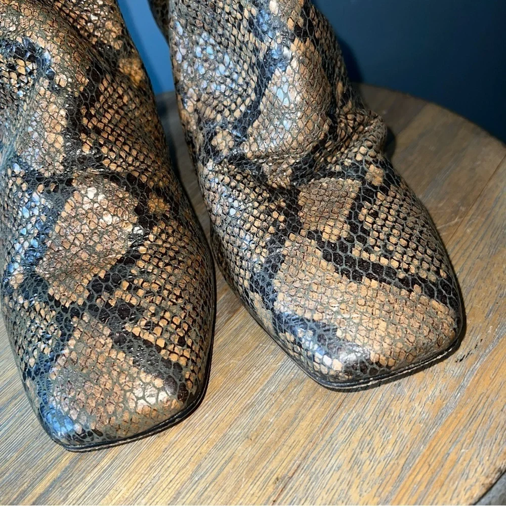 Free People Cybill Snake Print Ankle Boots